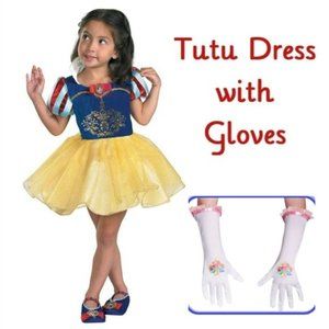 Disney Snow White Princess Dress & Princess Gloves Girls 2T New